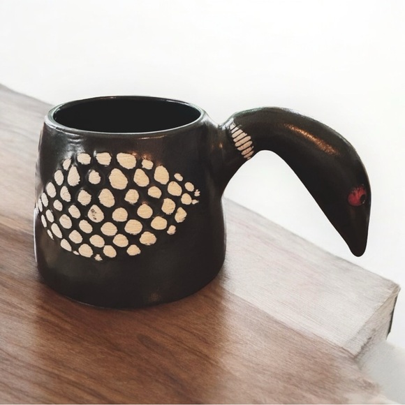 Stephen Schiffer Pottery Loon Bird Goose Mug Signed 1996 - Picture 1 of 6
